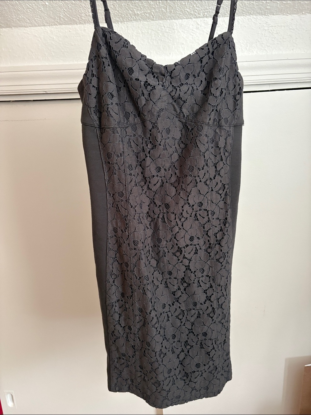 American Eagle Outfitters Charcoal Lace Fitted Dress